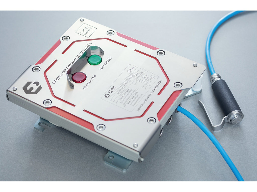 Operator attendance safety control with switch and cable