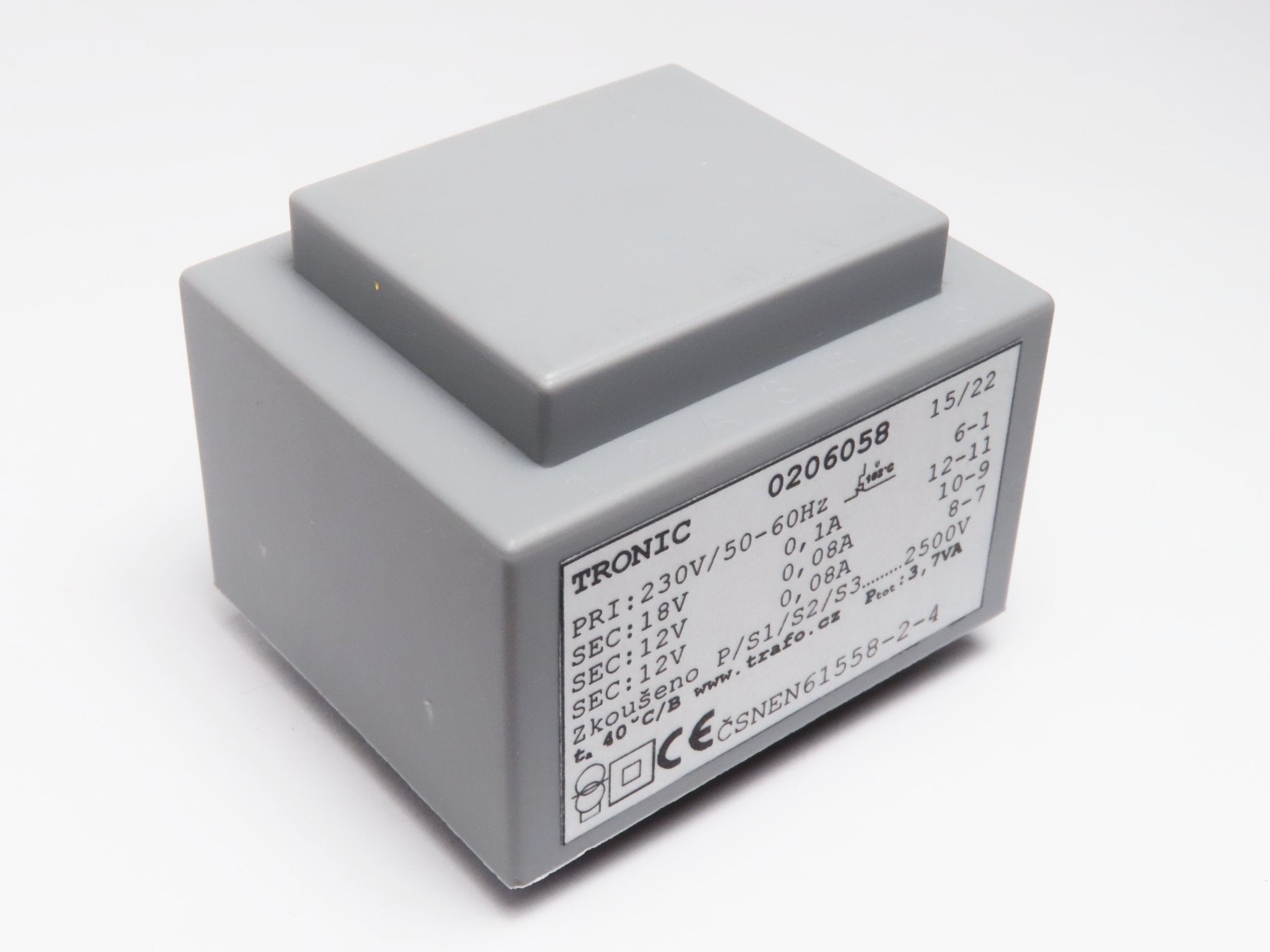 Transformátor 230V/18V, 2x12V